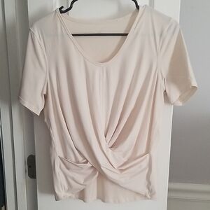 Lululemon Cream Twist Front Cropped Top